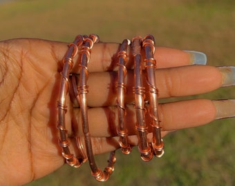 Coiled Copper Bangles
