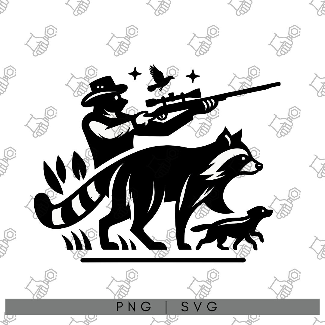 Midnight Prowler: Raccoon Hunting SVG, Treed Coon Silhouette DXF