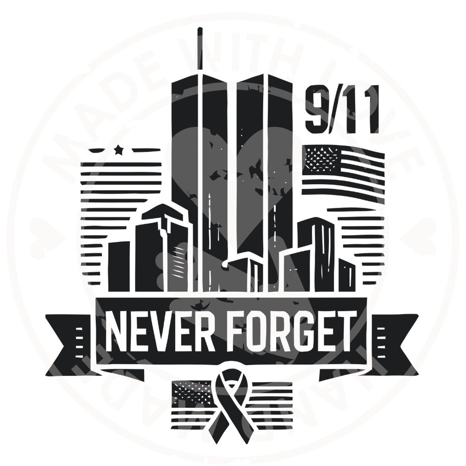 9/11 Never Forget Vector Illustration 5 Files Memorial SVG & PNG Files ...
