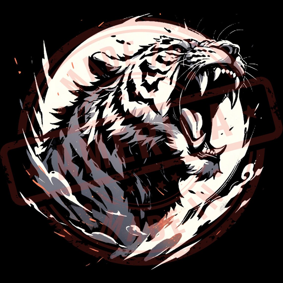 Japanese Tiger Wall Decor Digital Prints Bundle Printable Cricutready