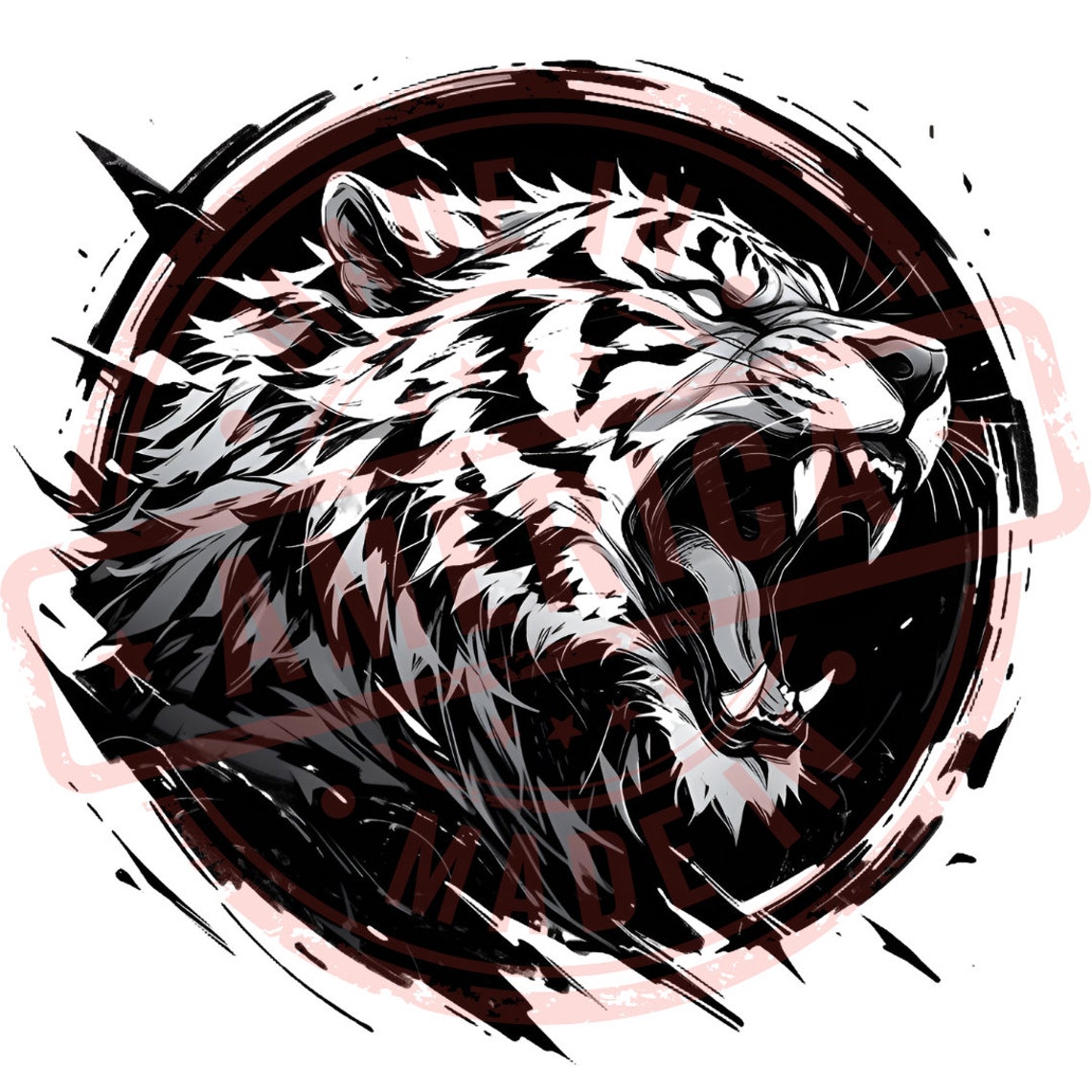 Japanese Tiger Wall Decor Digital Prints Bundle Printable Cricutready