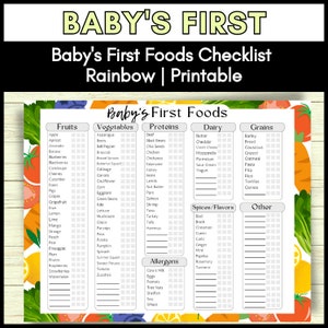 Nibble and Rest Baby's First Foods Tracker Fridge Magnet, Dry Erase Activity Poster, Daily Food Log, 101 Before One, Baby Food Chart/Checklist
