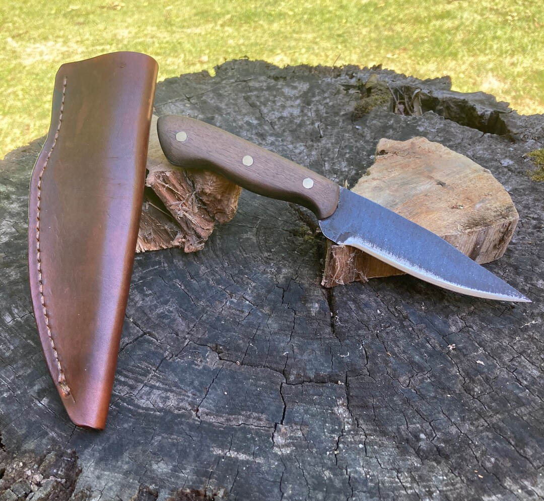 Woodbury Style Handmade Knife With Hand Sewn Leather Sheath. Etsy