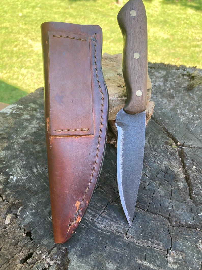 Woodbury Style Handmade Knife With Hand Sewn Leather Sheath. Etsy