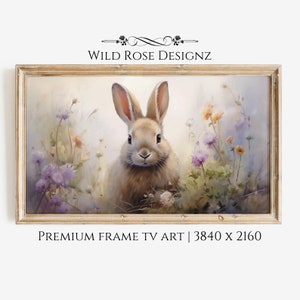 Spring Bunny Rabbit Samsung Frame TV Art, Easter Bunny Rabbit TV Art, Vintage Bunny Frame TV Art, tv digitale download | TV0014