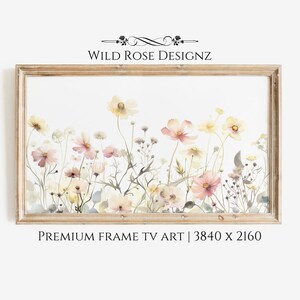Colorful Wildflower Field Frame TV Art, Spring Flower Easter Floral Botanical Frame TV Art, Samsung Digital Art Download | TV0027
