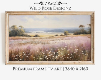 Spring Country Wildflower Field Samsung Frame TV Art, Cottage County Frame TV Art Vintage, Digital Download Smart TV Screensaver | TV00055