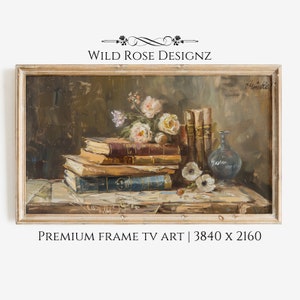 Frame Tv Art, Samsung Art Tv Books, Vintage Map, Digital Download For Samsung Frame, Bookish Decor, Light Academia Decor | TV0079