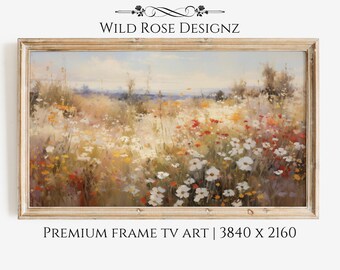 Wildflower TV Art, Flower Field TV Art, Wildflower Download, Farmhouse Tv Art, Frame Tv Spring, Country Field Tv Art, Summer Tv Art | TV0018