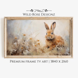 Vintage Bunny Painting: Spring Samsung Frame TV Art (Digital Download)