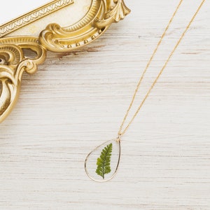 Fern Necklace, Real Fern Necklace, Pressed Fern, Jewelry, Greenery, Forest, Garden, Mother&#39;s Day Gift, Gift for Her