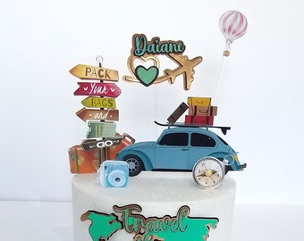 Traveler Cake Topper / Name Cake Topper