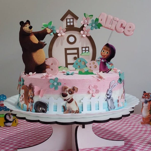 Masha and the Bear Cake Topper /Masha e o Urso / Model 1