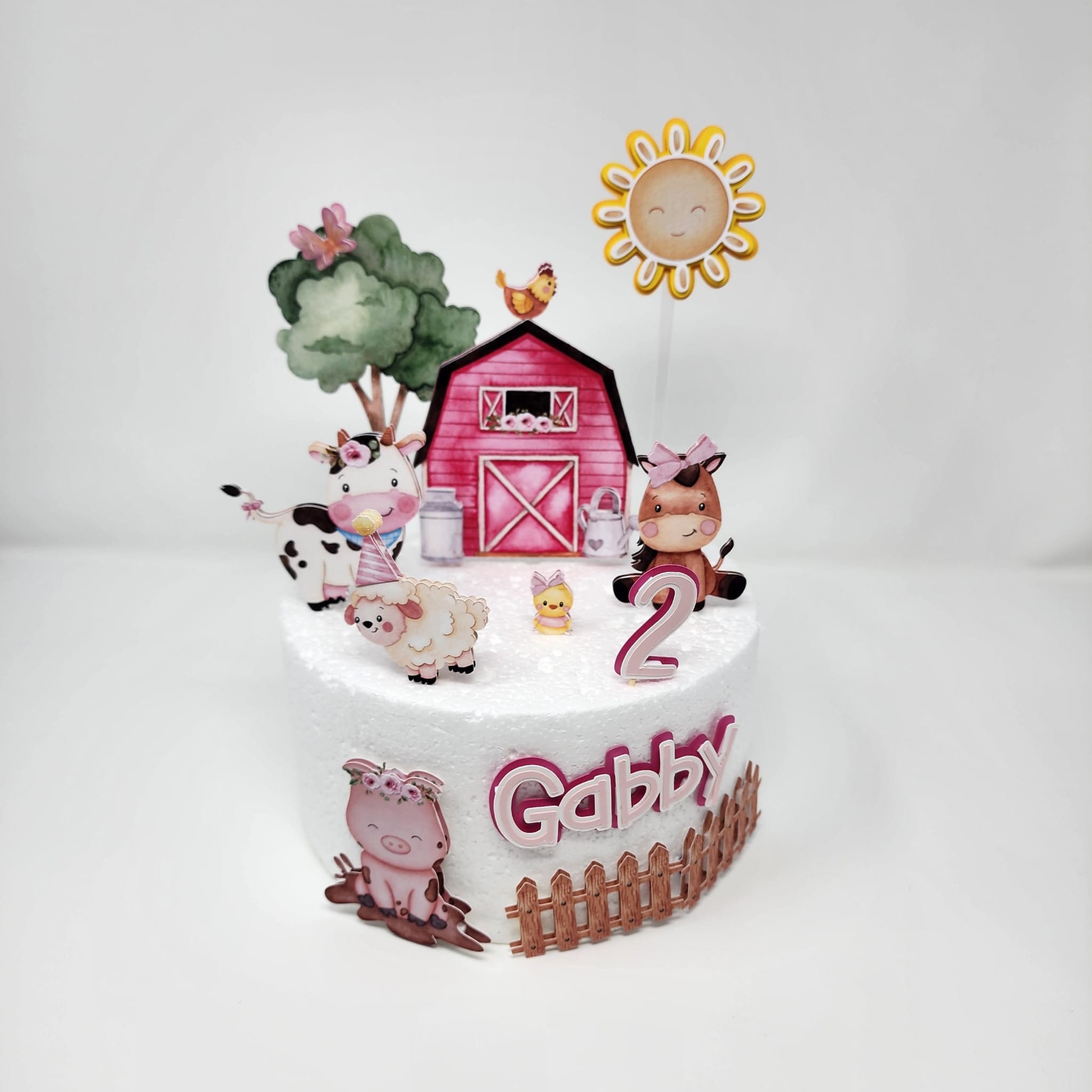 Farm Cake Topper | Farm Themed Party Decor | Old McDonald Farm Cake Topper | Pink Barn Animals | Farm Party Decorations/Animals in the Farm