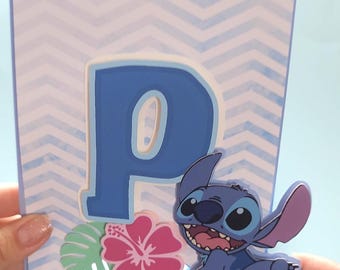 Decoraciones para fiestas de Stitch y Angel: Centro de mesa hecho a mano, adorno para cupcakes