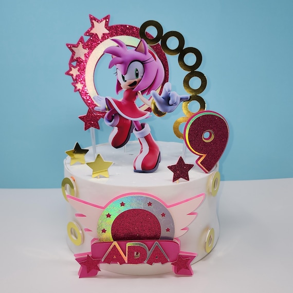Amy Rose Cake Topper | Sonic Birthday Party Decoration - Etsy