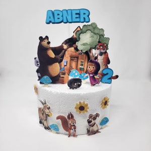 Adorno para tarta de Masha y el oso / Masha y el oso para niños / La casa de Masha / Modelo 4