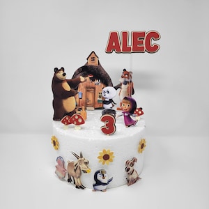 Masha and the Bear Cake Topper /Masha and the Bear for boys  and girls / Masha's house / Model 3