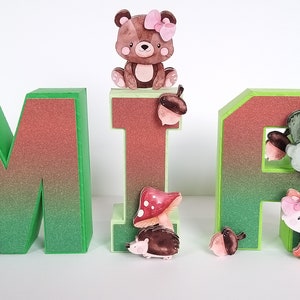 ウッドランド 3D ペーパーレター / 動物 3D ペーパーレター / かわいい動物 3D レター / 名前レター