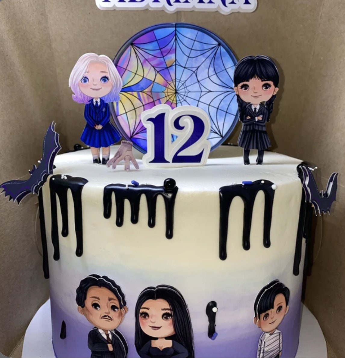 Topper Para Bolo Festa Aniversário Wandinha Addams 4 Un