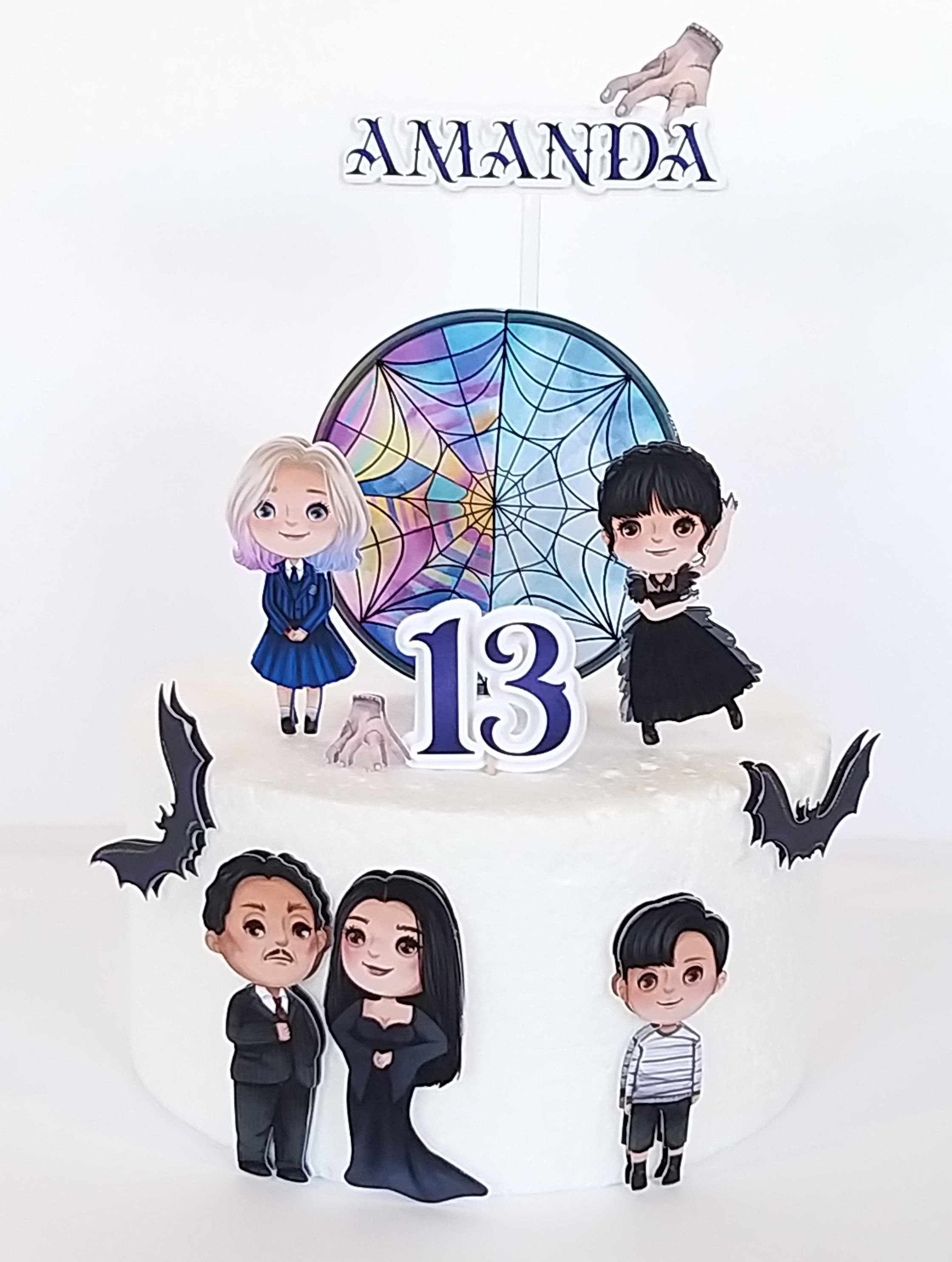 Topper Para Bolo Festa Aniversário Wandinha Addams 4 Un