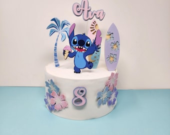 Stitch Cake Topper / Stitch Ice Cream pastel colors Cake Topper