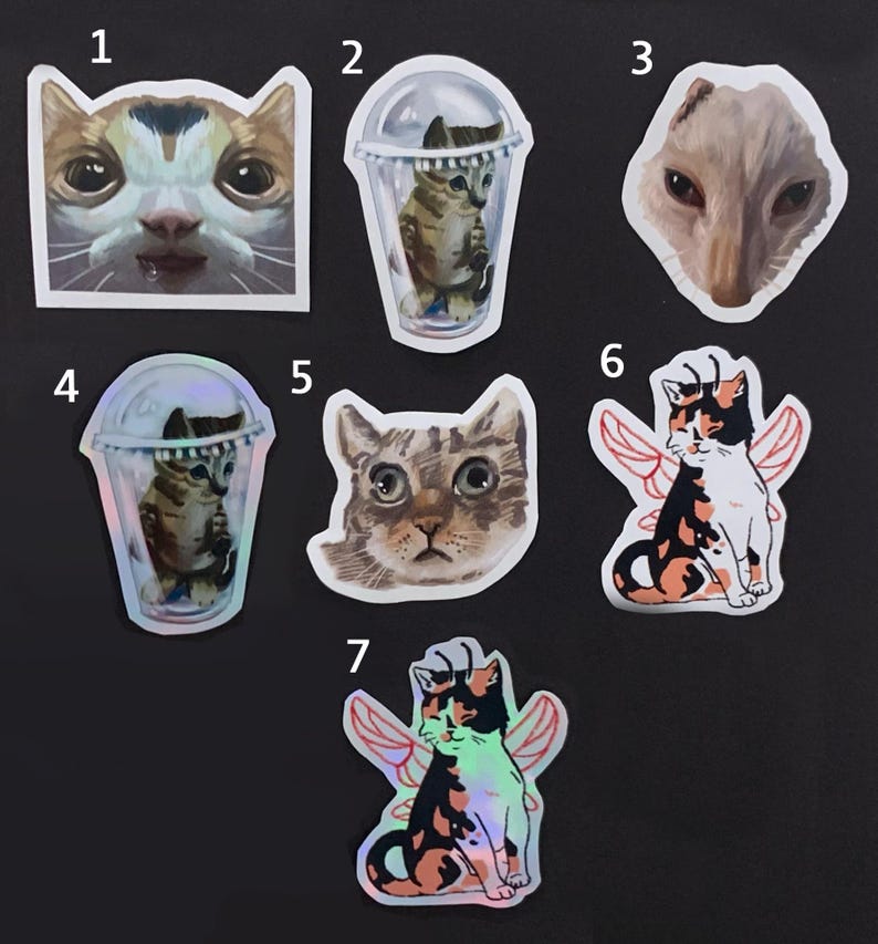 Funny Cat Meme Sticker | Cute Kitty Decals - Etsy