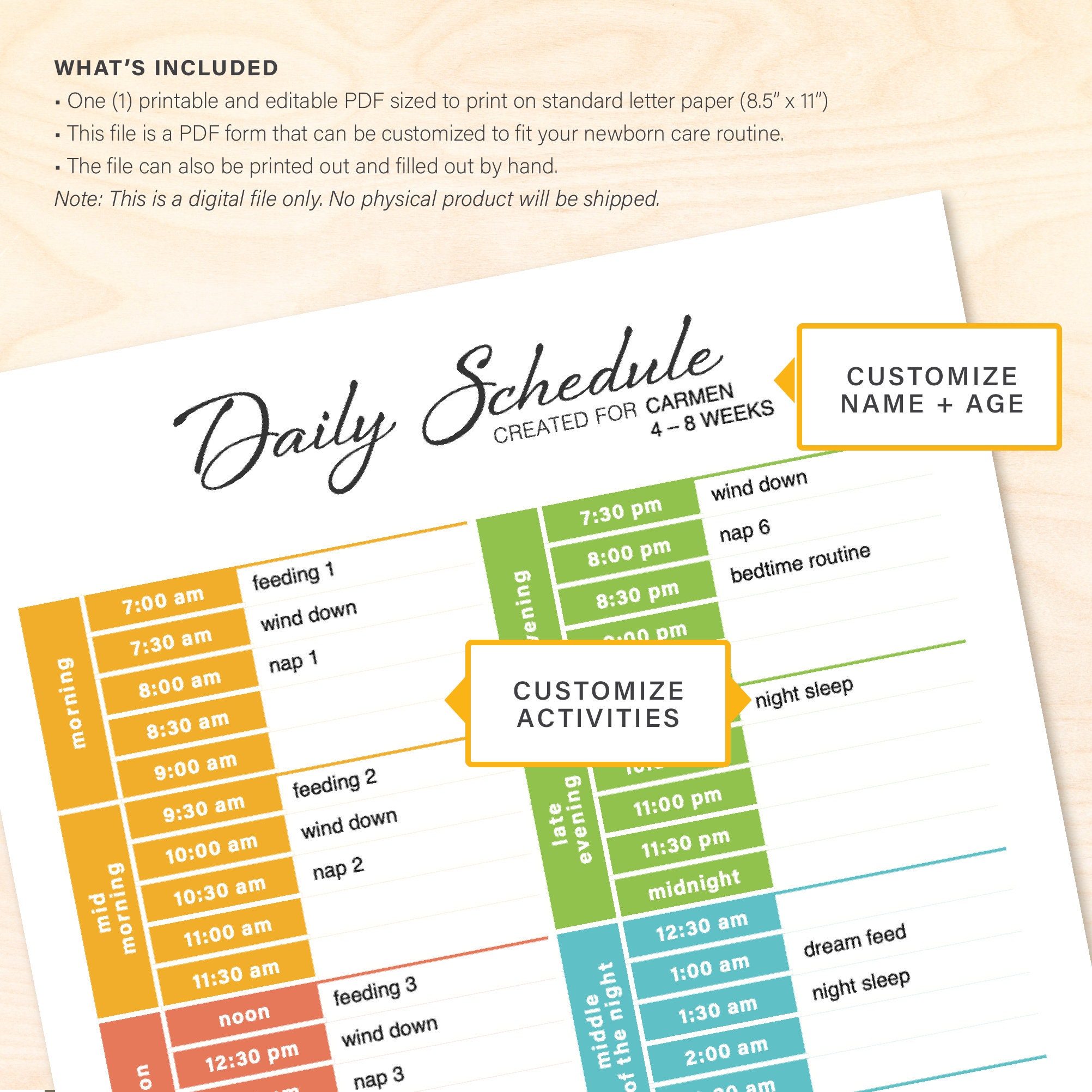 newborn-daily-routine-printable-editable-baby-care-routine-etsy