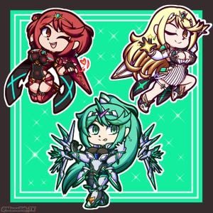 Pyra, Mythra and Pneuma Acrylic Charms