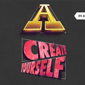 Cuadrículas de letras para Procreate: Sellos tipográficos, pinceles de perspectiva (Descarga instantánea) imagen 8