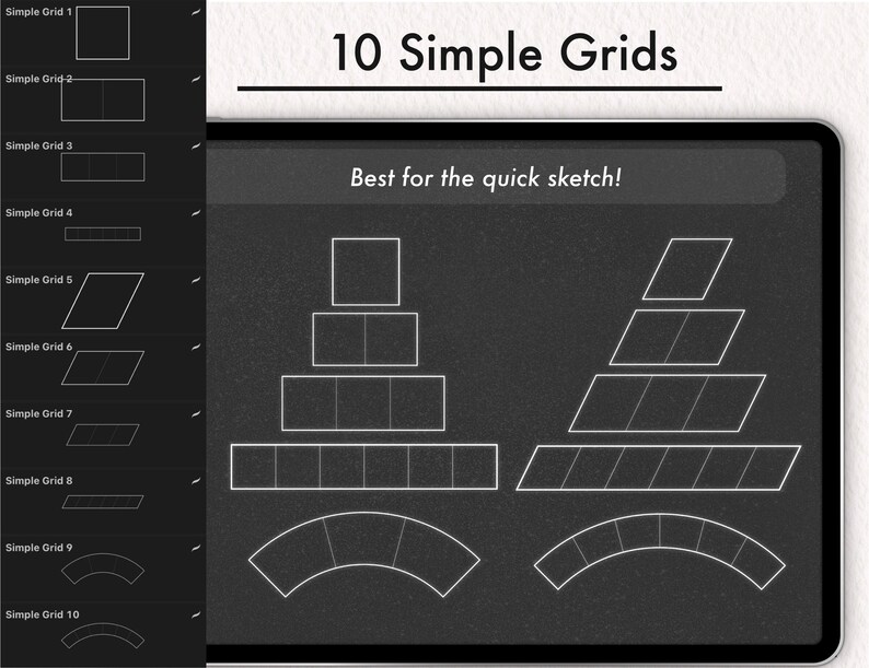 Cuadrículas de letras para Procreate: Sellos tipográficos, pinceles de perspectiva (Descarga instantánea) imagen 4
