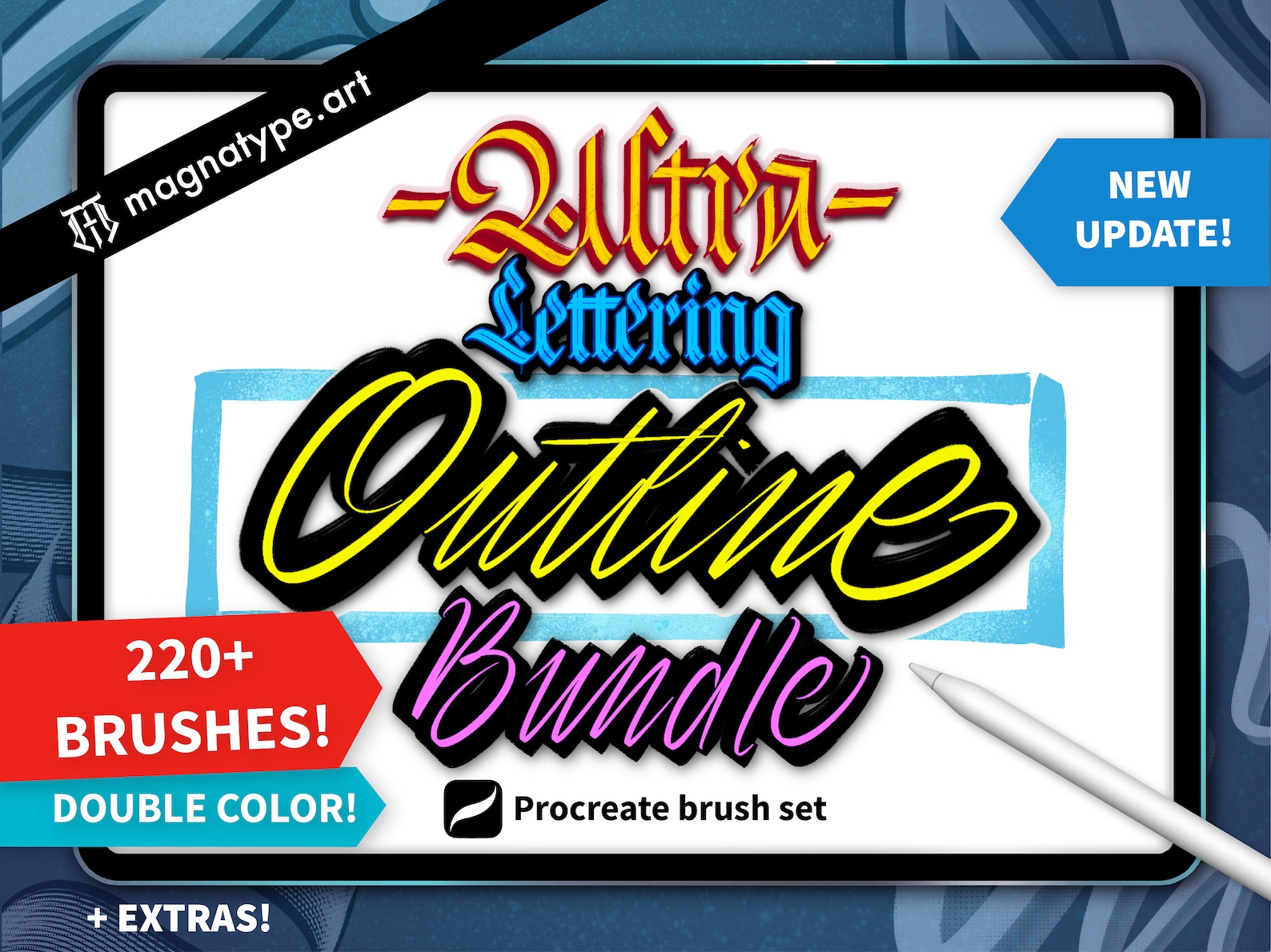 Ultra Outline Lettering Brushes: 220+ Graffiti Calligraphy Brush Pack ...