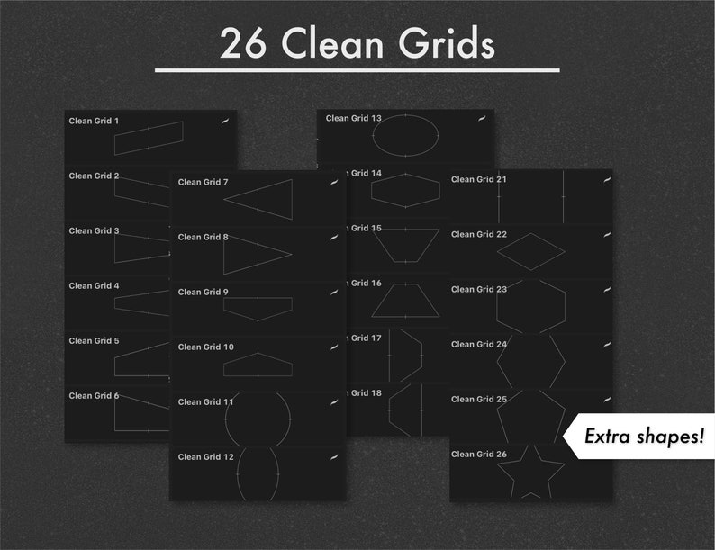 Cuadrículas de letras para Procreate: Sellos tipográficos, pinceles de perspectiva (Descarga instantánea) imagen 7