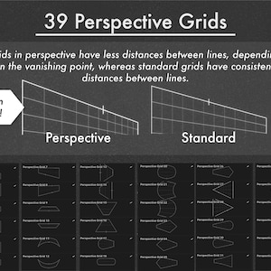 Cuadrículas de letras para Procreate: Sellos tipográficos, pinceles de perspectiva (Descarga instantánea) imagen 5