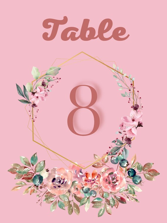 Table Numbers Template Minimal Table Numbers Minimal Wedding Etsy
