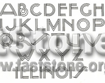 Art Deco Alphabet Stencils - Etsy