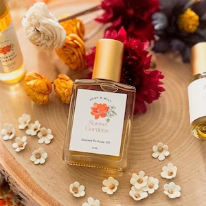 Sunset Gardens Perfume Oil/Natural Perfume/Botanical Fragrance Blend/Alcohol-Free/Vegan