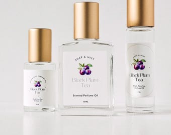 Black Plum Tea Perfume Oil/Fall Scent/Gourmand Fragrance/Roll On