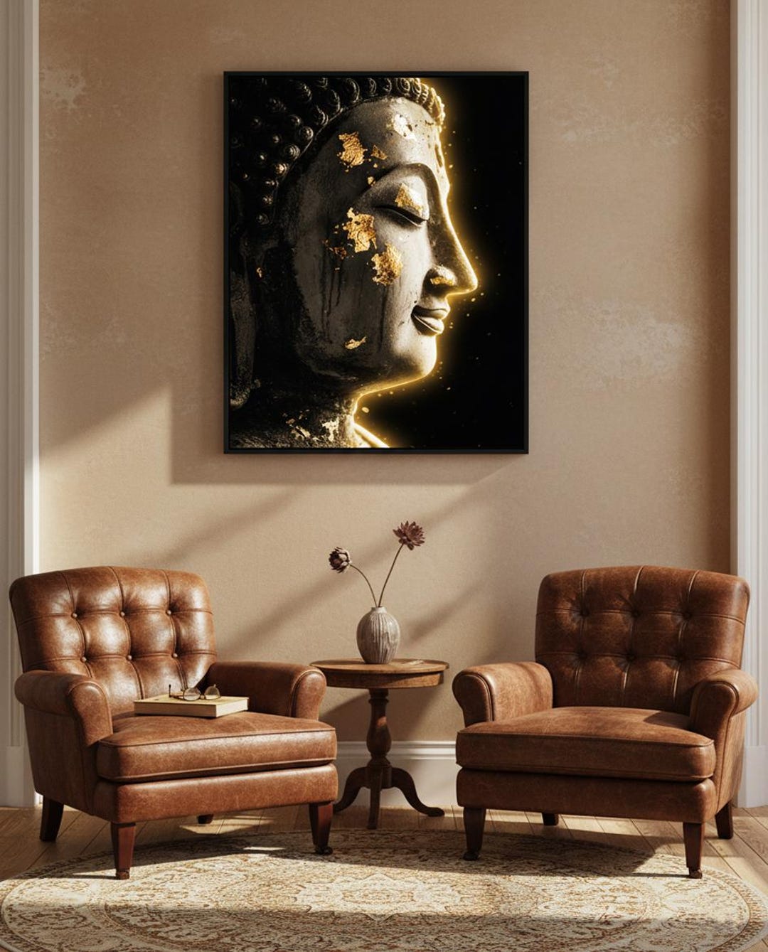 Gold Leaf Buddha Portrait, Spiritual Wall Art (digital Download) - Etsy