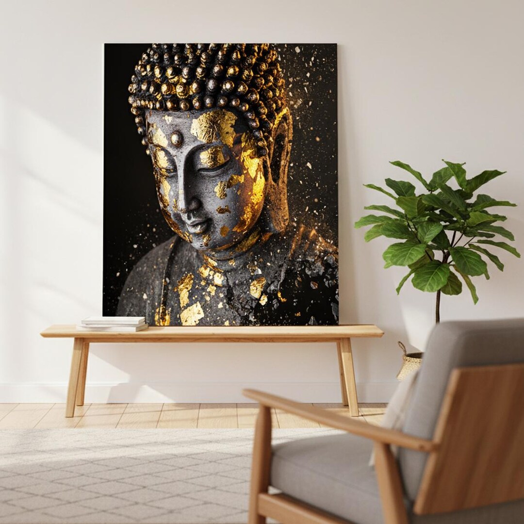 Gold Leaf Buddha Art Print | Zen Meditation Decor (digital Download) - Etsy