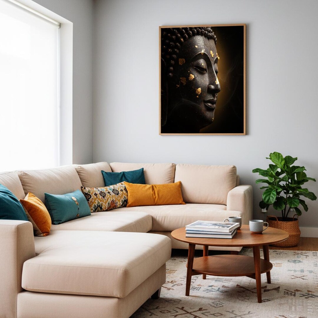 Gold Leaf Buddha Portrait | Zen Meditation Art (digital Download) - Etsy
