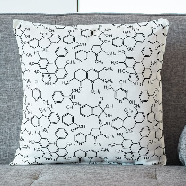 Chemistry pillow gift for a chemist and chemical engineer, chemistry pillow covers, Chemist pillow, personalized Organic chemistry pillow