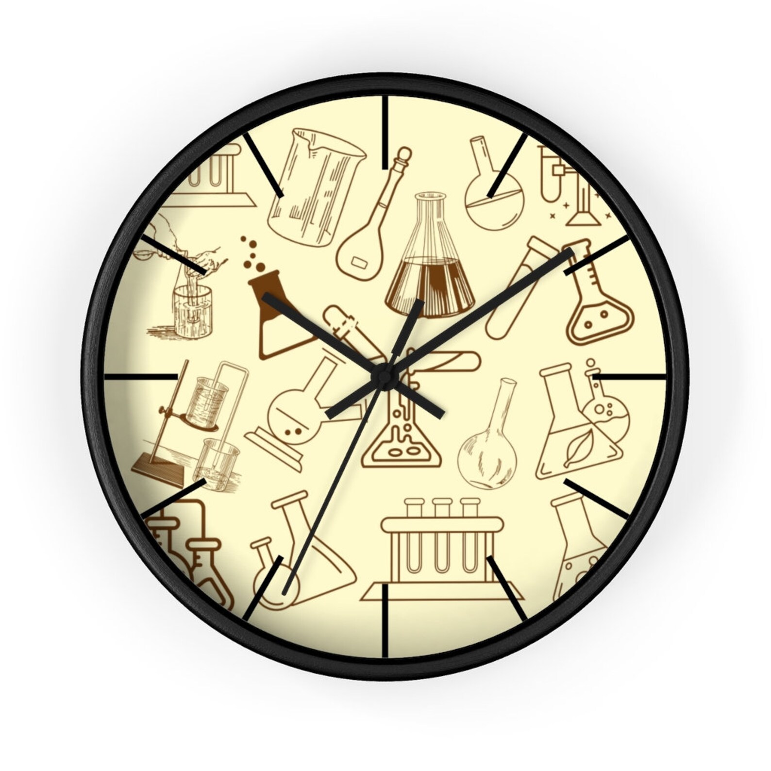 Science Glassware Wall Clock Laboratory Equipment Clock Etsy