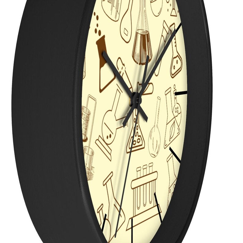 Science Glassware Wall Clock Laboratory Equipment Clock Etsy