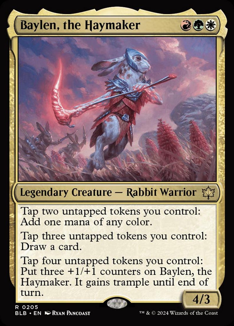 Baylen, the Haymaker MTG EDH Custom Commander Deck, Rabit Tribal immagine 2