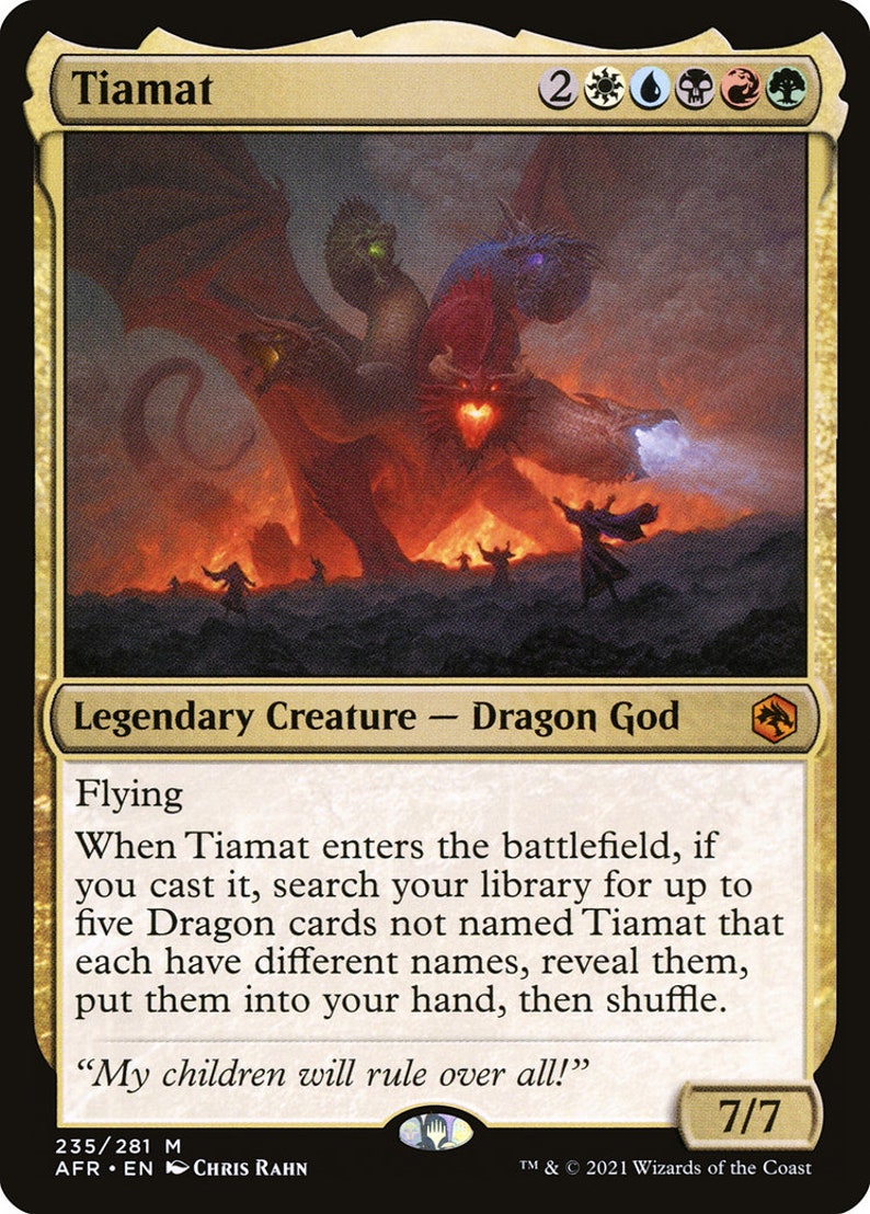 EDH Tiamat DRAGONS Magic the Gathering COMMANDER Deck Tribal Etsy