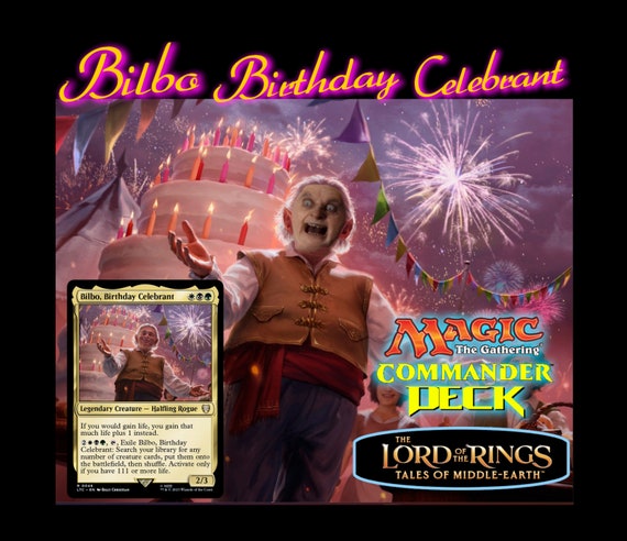 bilbo card mtg Bilbo, Birthday Celebrant LotR LIFEGAIN Magic Custom Commander Dec CommanderComplete Tales of Middle MTGNexus - Bilbo, Master Thief