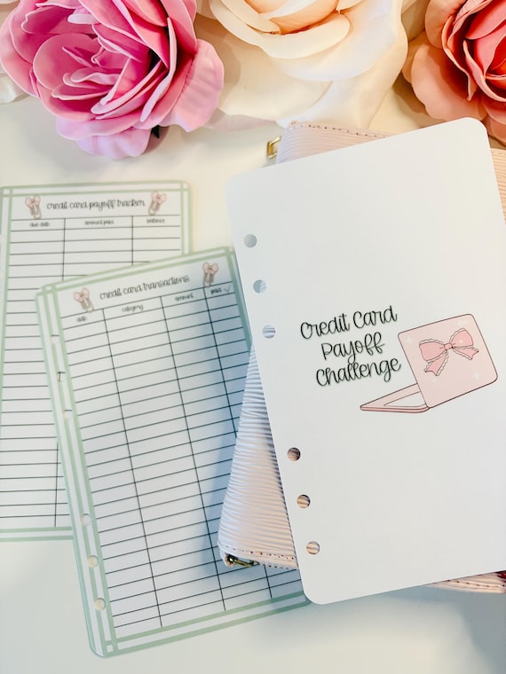 Credit Card Payoff Challenge | A6 Binder Dashboard, Trackers & Envelopes