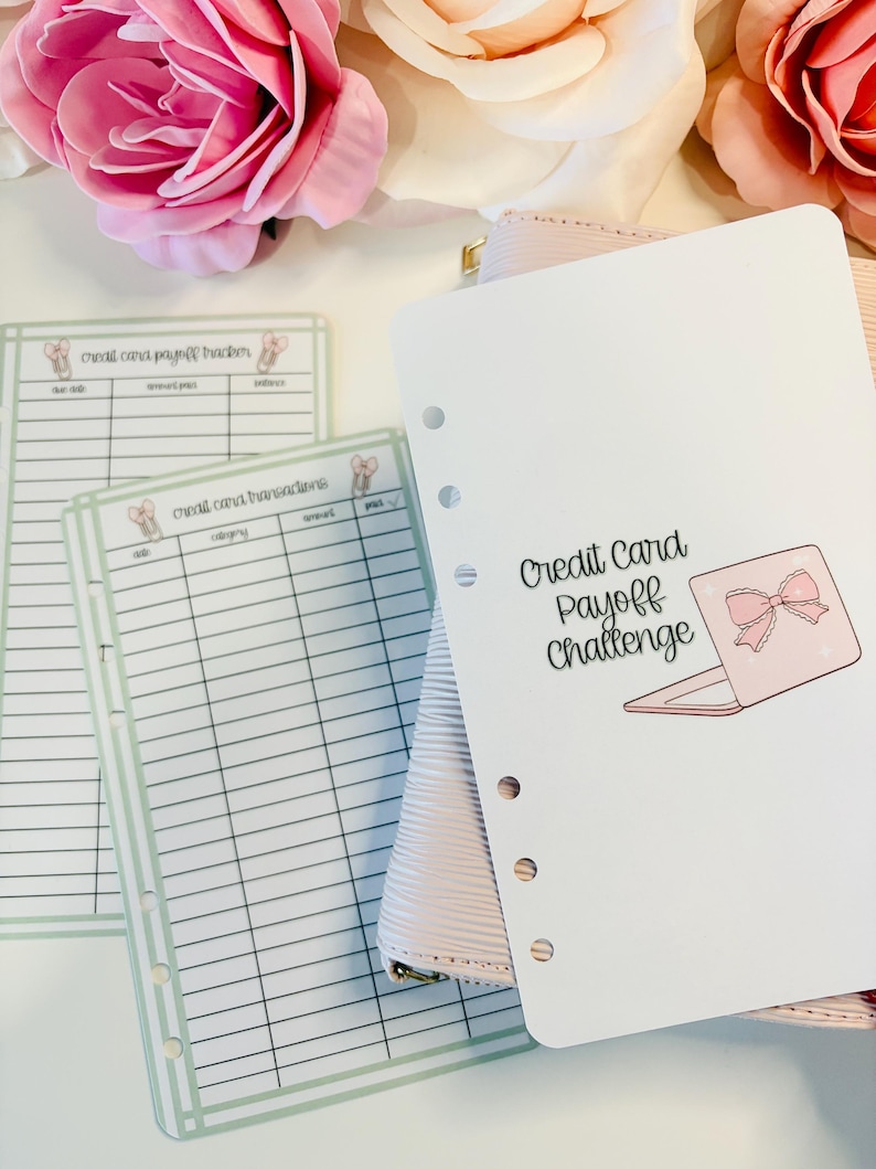 Credit Card Payoff Challenge | A6 Binder Dashboard, Trackers & Envelopes image 1