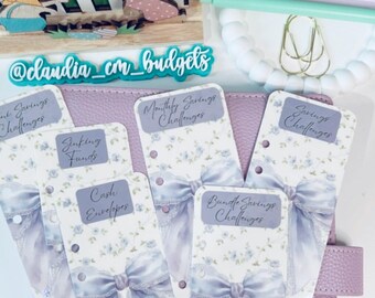 Budget A6 Binder Bookmarks | Cash Stuffing Dividers | Budget Planner Inserts | Cute Budget Bookmark